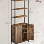 Bookcase Standing Shelf with Doors, Metal Frame, Image 9
