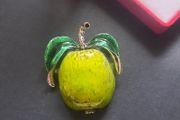 Green Apple Brooch, Shimmery Enamel Nature Fruit Pin Badge Broach Mediterranean Botanical Tropical Jewellery &amp; Accessories