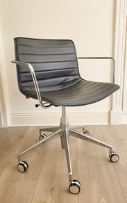 Vintage Office Chair Leather Designer Italian by Arper