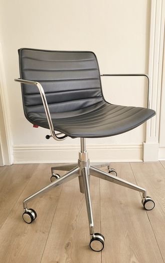 Vintage Office Chair Leather Designer Italian by Arper