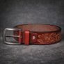 Premium Handcrafted Genuine Leather Belt Embossed Vintage Design Formal & Casual Wear Image 3