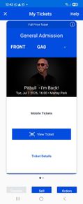 Two Pitbull front standing tickets
