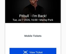 Two Pitbull front standing tickets