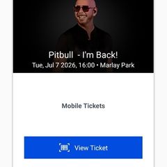 Two Pitbull front standing tickets