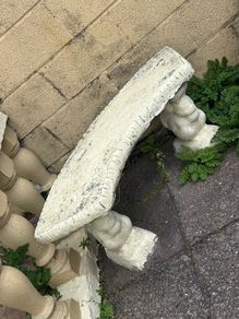 concrete garden benches x2