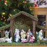 Traditional Christmas Nativity Scene - Stable With 11 Nativity Figures - Christmas Decorations (FREE POSTAGE) Image 2