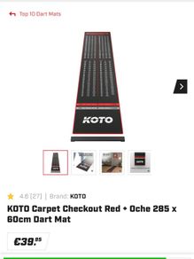 KOTO Carpet Checkout Dart Mat 285 x 60cm + Oche