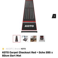 KOTO Carpet Checkout Dart Mat 285 x 60cm + Oche