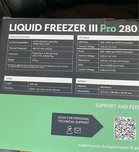 Brand New Arctic Liquid Freezer III Pro 280 A-RGB