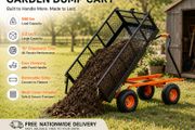 Heavy Duty Garden Dump Cart  880 lb Capacity Yard Wagon with Removable Sides &amp; Easy Tip Function