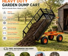 Heavy Duty Garden Dump Cart  880 lb Capacity Yard Wagon with Removable Sides & Easy Tip Function