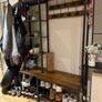 Coat stand with shoe bench, 5 shelves, 40x120x190cm vintage brown/ink black Image 4