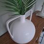 White Ceramic Vase with Green Decorative Grass Image 3