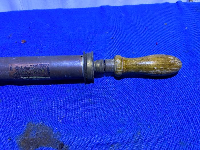 Vintage mid century Brass Garden Sprayer with Wooden Handle