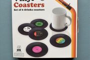Vinyl Record Coaster Set of 6 - Funny Novelty Gift Mug Cup New