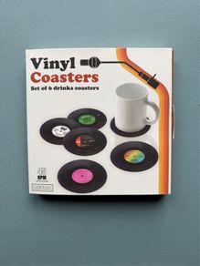 Vinyl Record Coaster Set of 6 - Funny Novelty Gift Mug Cup New