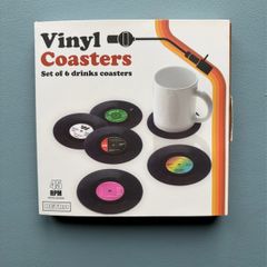 Vinyl Record Coaster Set of 6 - Funny Novelty Gift Mug Cup New