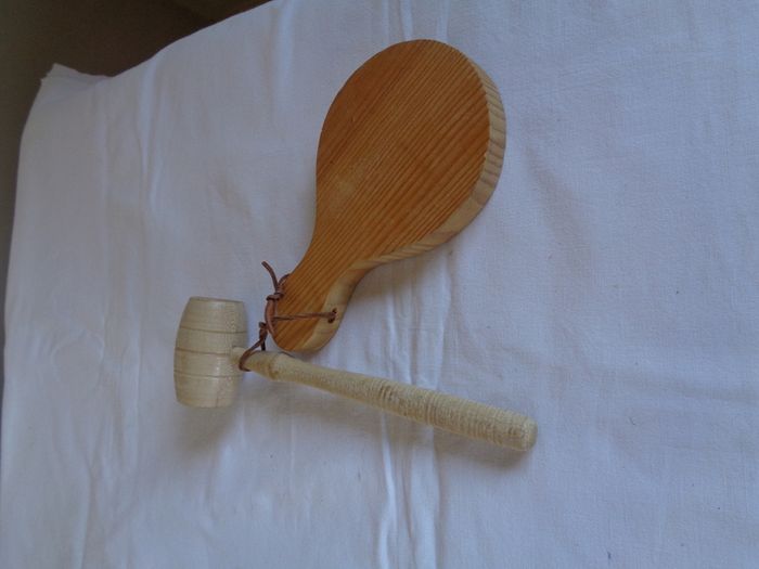 Wooden Mallet & Chopping Board for Sale