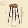 Set of 2 Swivel Bar Stools Brown Faux Leather & Black Steel Image 4