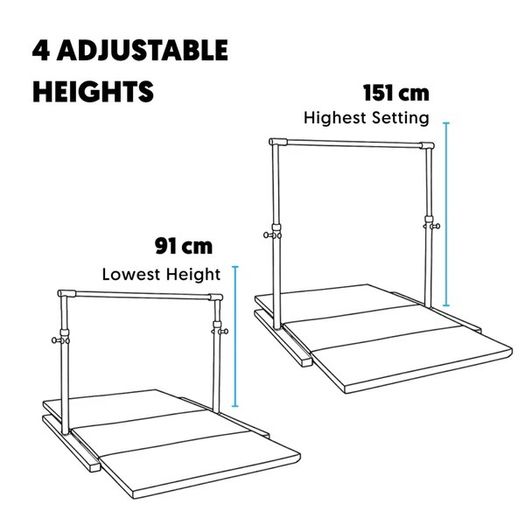 Adjustable Gymnastics High Bar and Gymnastics Mat