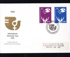 1975 Ireland International Women's Year Commemorative Stamps First Day Cover (FDC) with Baile Atha Cliath (Dublin) pictorial cancel