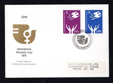 1975 Ireland International Women's Year Commemorative Stamps First Day Cover (FDC) with Baile Atha Cliath (Dublin) pictorial cancel