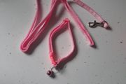 pink paw print collar and lead