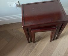 Nest of 3 solid wood tables