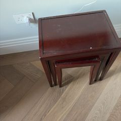 Nest of 3 solid wood tables
