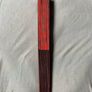 Vintage red Chinese character wooden & paper handheld fan Image 2