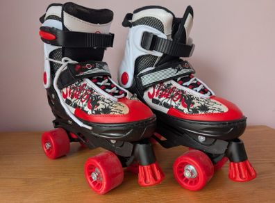 Smyth's Quad Roller Skates Bundle (Red & Pink Pairs - Size M / Approx UK 1-3)