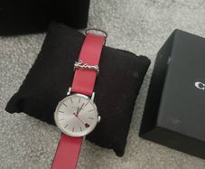 Coach Pink Leather Strap Watch for Women