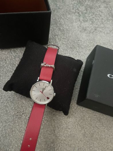 Coach Pink Leather Strap Watch for Women
