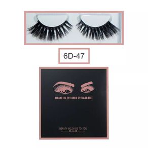 Magnetic Eyelashes with Magnetic Eyeliner and Tweezer - 3 Pair Set - Long Lashes - Size 6D-47