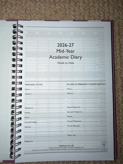 Lobster cover notebook and purple striped diary 2026-2027 mid-year academic diary brand new