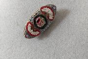 Vintage Italy micro mosaic brooch