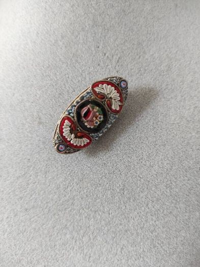 Vintage Italy micro mosaic brooch