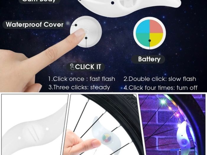 Bikes Accessories Led Wheel Lights Outdoor Toys - Boys Toys Girls Gift (FREE POSTAGE)