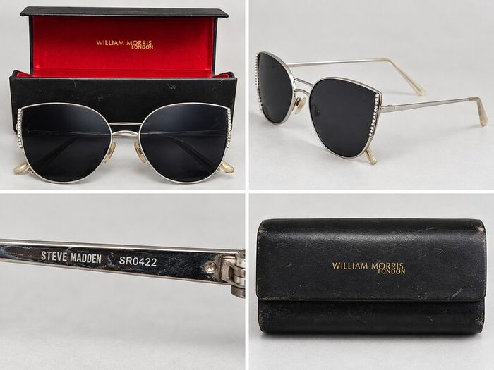 Steve Madden SR0422 Rhinestone Sunglasses + William Morris Case