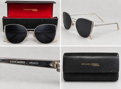 Steve Madden SR0422 Rhinestone Sunglasses + William Morris Case