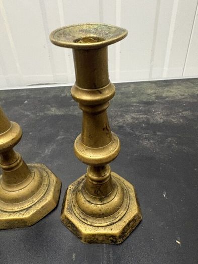 Five Vintage Brass-Tone Candlesticks