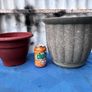 2 weathered plastic flower pots Image 2