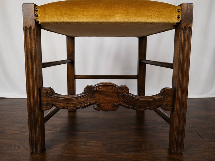 Set of 8 Vintage Italian Walnut Dining Chairs 1950s
