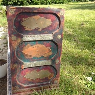 Antique French -Brass Patina Night Stand & 3 Draws