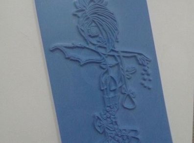 Saturated Canary "Tilly" rubber stamp, unmounted