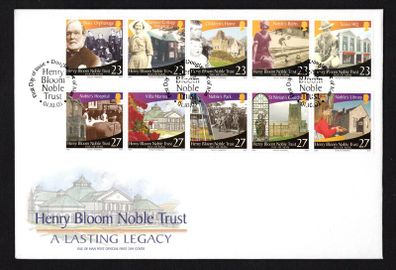 2003 Isle of Man Centenary of Henry Bloom Noble Trust Commemorative Stamps First Day Cover (FDC)
