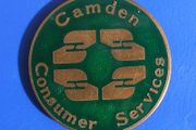 CAMDEN CONSUMER SERVICES (London Borough of Camden) - enamelled brass plaque (c.1965 to early 1970's)