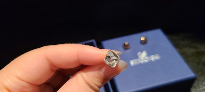 Swarovski Asymmetric Black and Clear Crystal earring