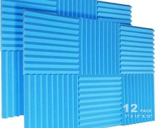 NEW SALE | BLUE 12 Pack Acoustic Foam Panels, 1" X 12" X 12" Studio Soundproof Wedge-Shaped