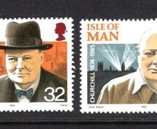 1990 Isle of Man 25th Death Anniversary of Sir Winston Churchill Commemorative Stamps Mint Never Hinged (MNH)